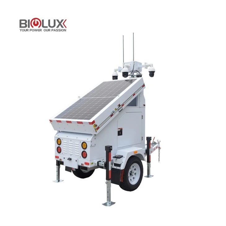 3 Panels Mobile Solar Surveillance Trailers